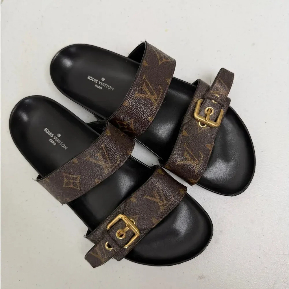 Louis Vuitton Monogram Flat Comfort Mule Sandals EU 37- US 7 - Picture 2 of 16